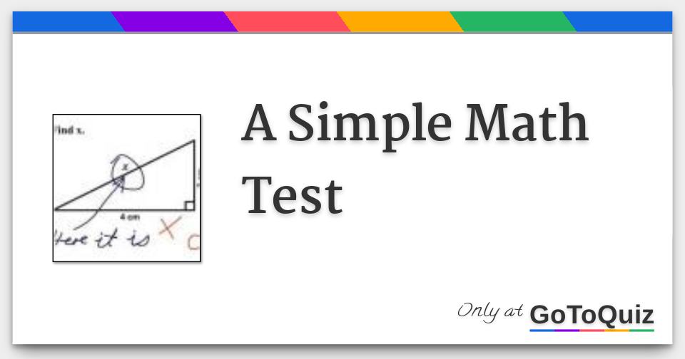 simple math test simple math test