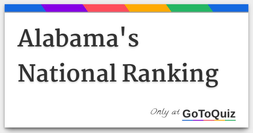 Alabama's National Ranking