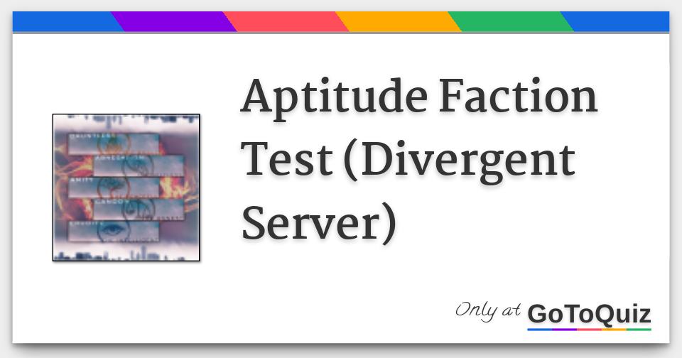 Real Aptitude Test Divergent