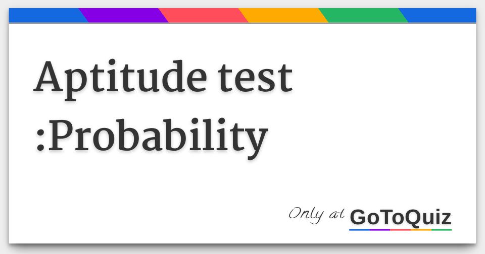 aptitude-test-probability