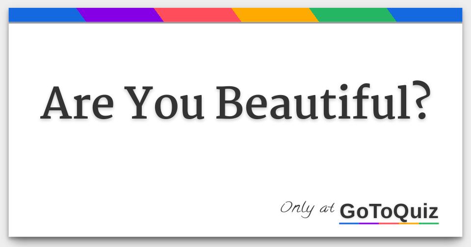 Are You Beautiful Scan Vf