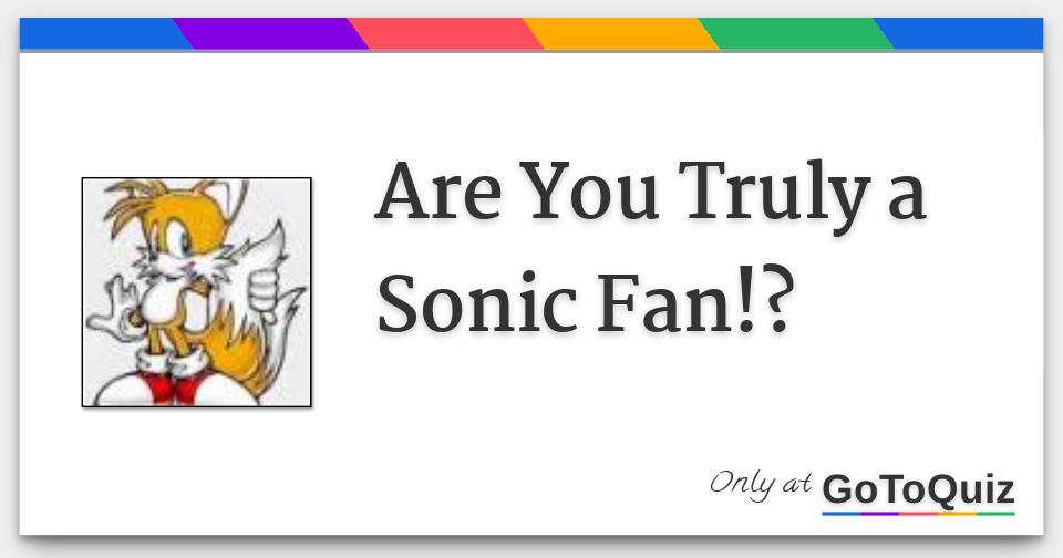 Are You Truly a Sonic Fan!?