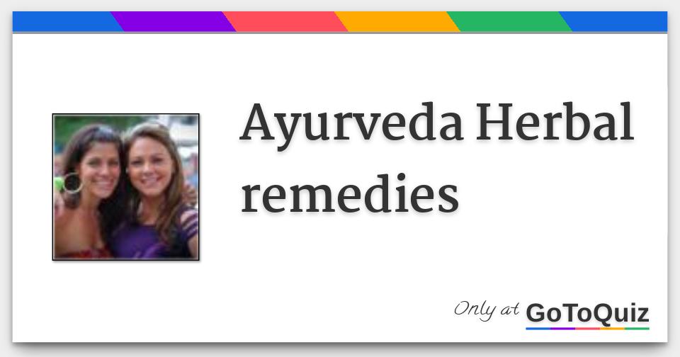 Ayurveda Herbal remedies