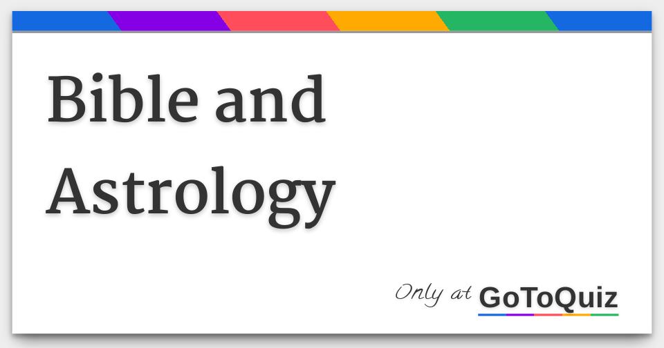 Bible and Astrology