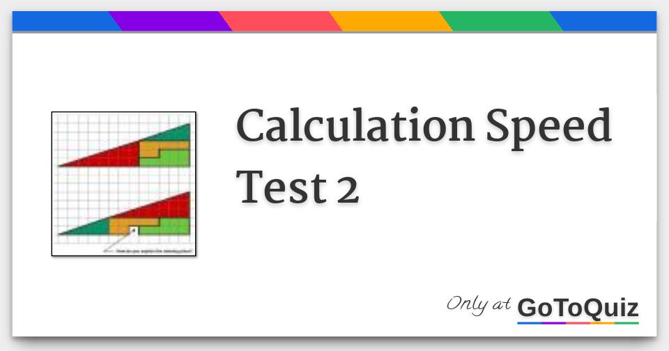 Calculation Speed Test 2