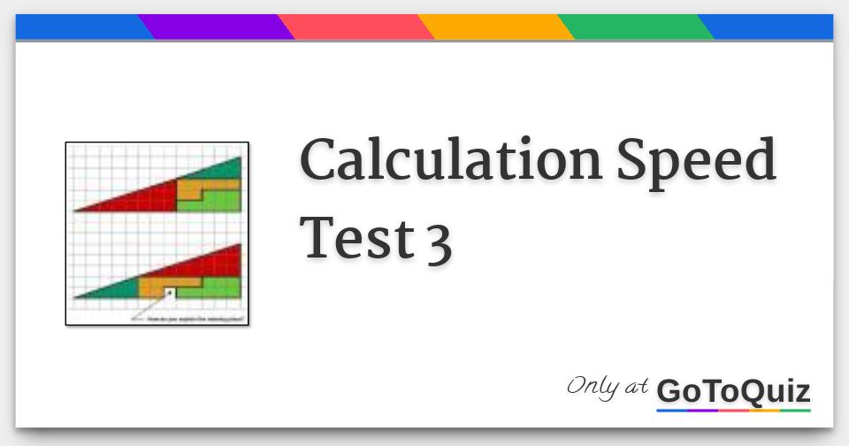 Calculation Speed Test 3