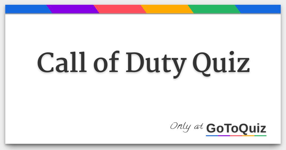 Call of Duty Quiz