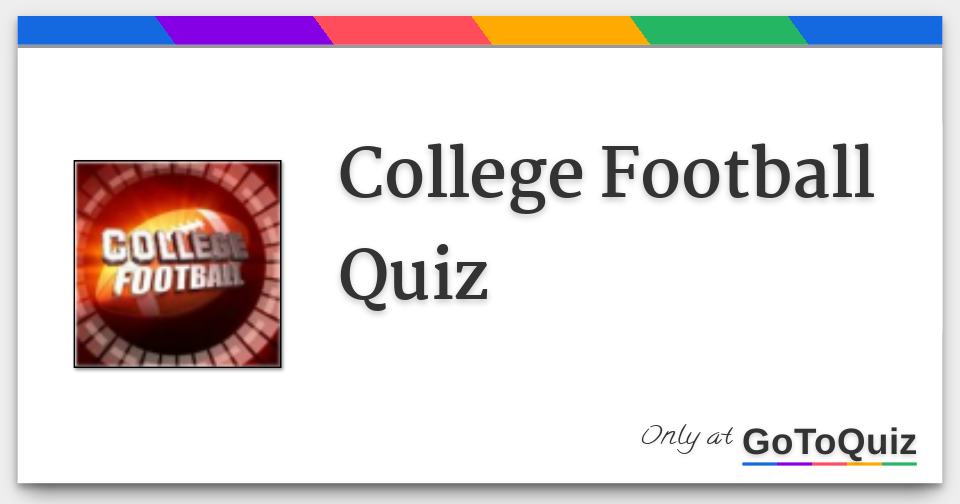 College Football Quiz