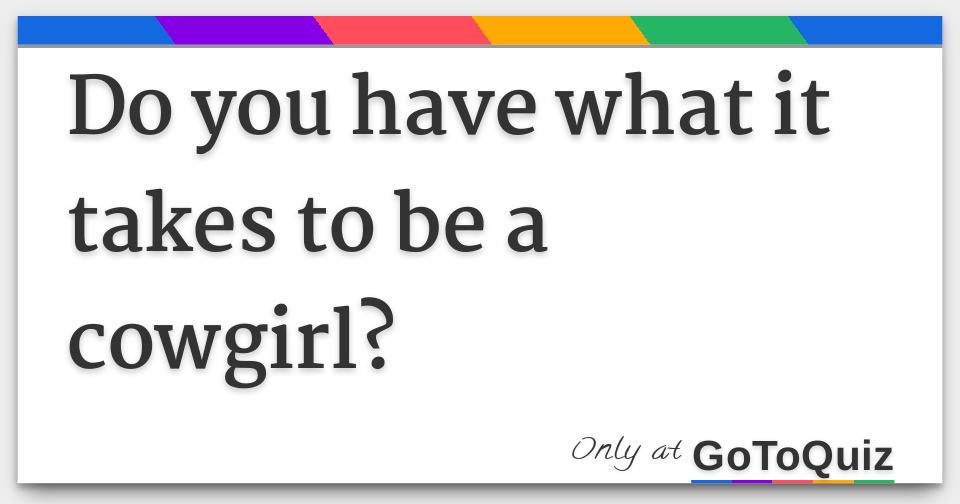 how to be a cowgirl