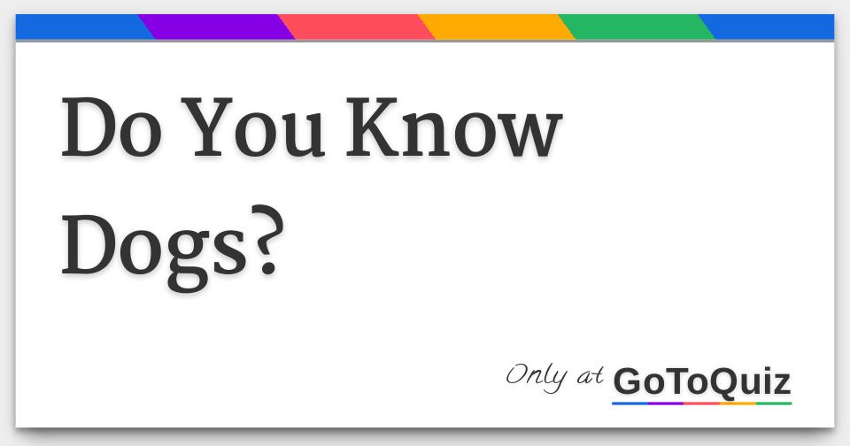 Do You Know Dogs?