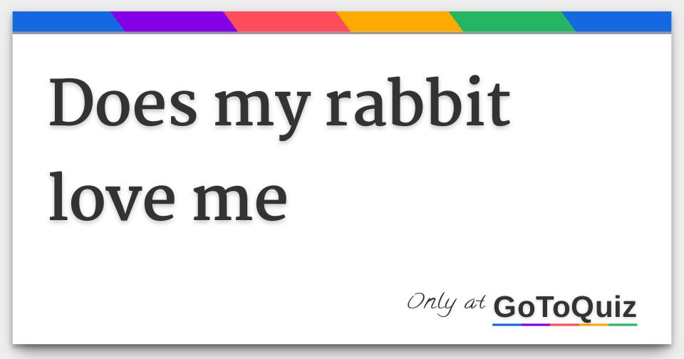 does my rabbit love me
