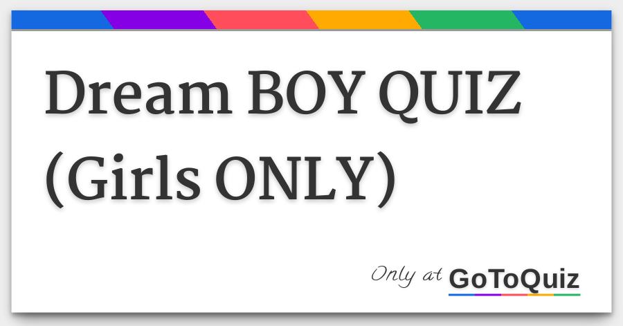 dream boy quiz girls