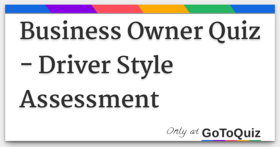 Are You a 'High Performance Driver' in your Business?