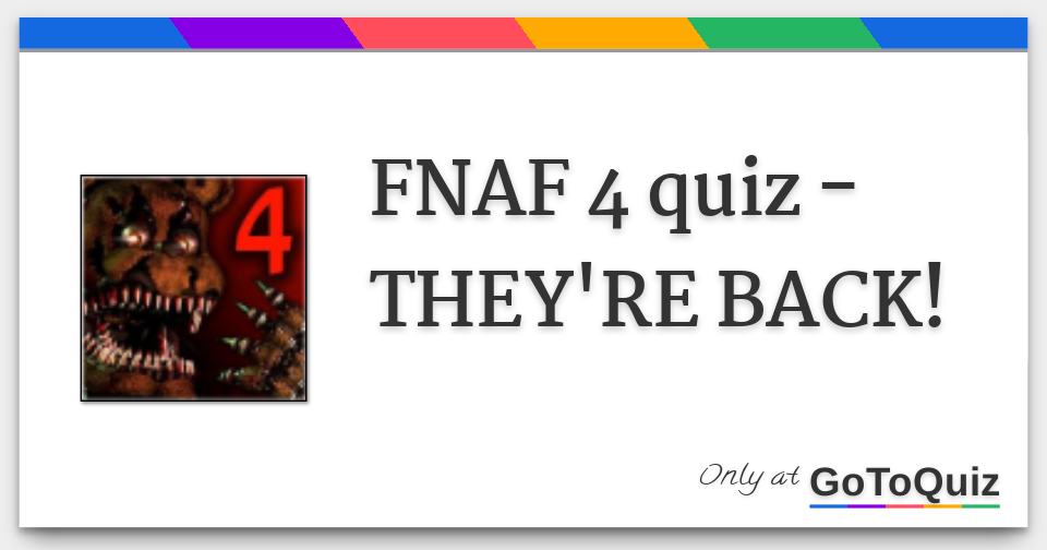 FNAF QUIZ QUESTIONS & ANSWERS  40 Questions with 100% Correct