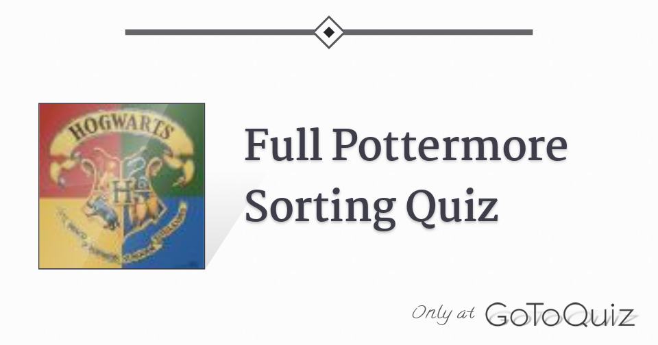 Sorting House Quiz