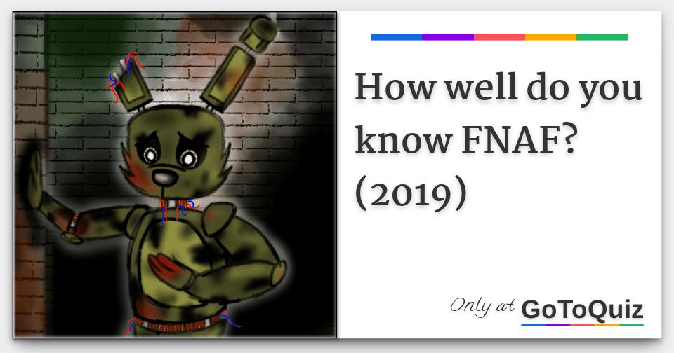 Taking @AstralSpiff FNAF Quiz!  Five Nights At Freddy's Quiz