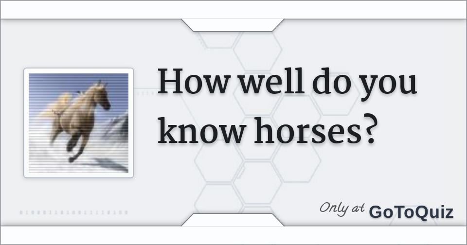 How well do you know horses?