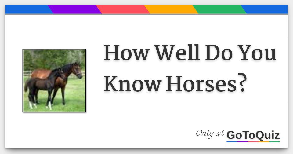 How Well Do You Know Horses?