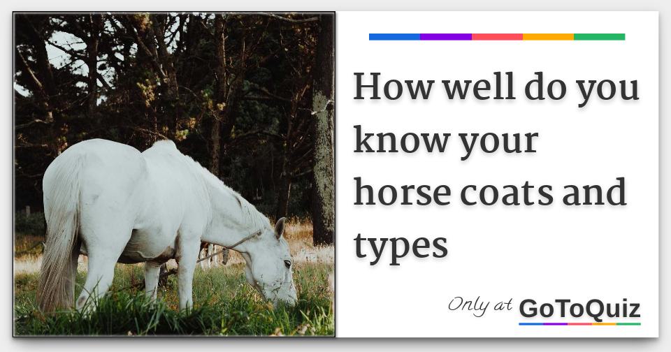 how well do you know your horse coats and types