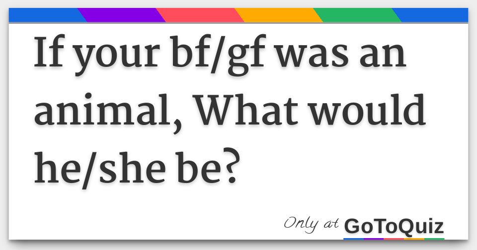 If your bf/gf was an animal, What would he/she be? If your bf/gf was an animal, What would he/she be?
