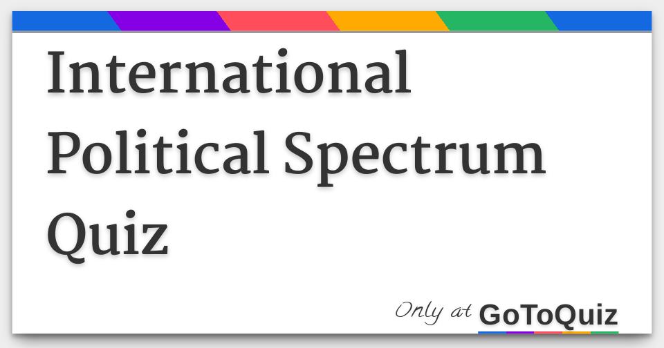 International Political Spectrum Quiz