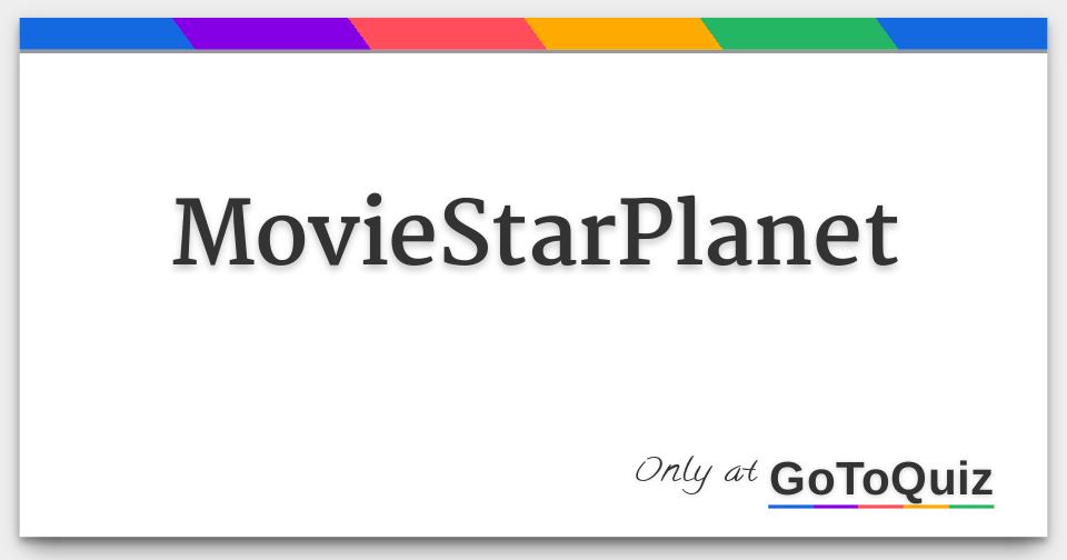 Movie Star Planet Quiz For Fans