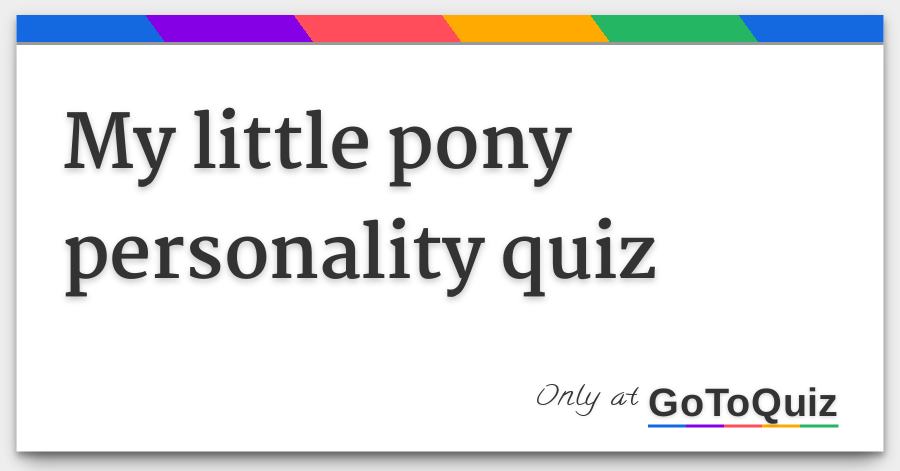 my little pony personality