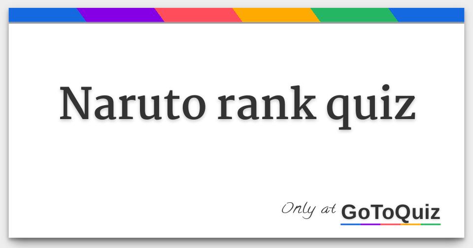 Naruto rank quiz