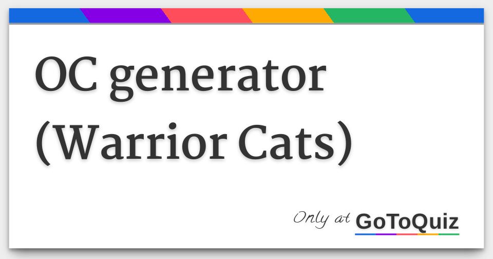 Oc Generator Warrior Cats - warrior cats test roblox