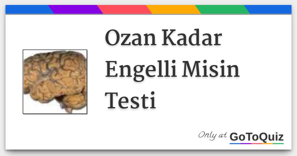 Misin Results: Ozan Kadar Engelli Misin Testi