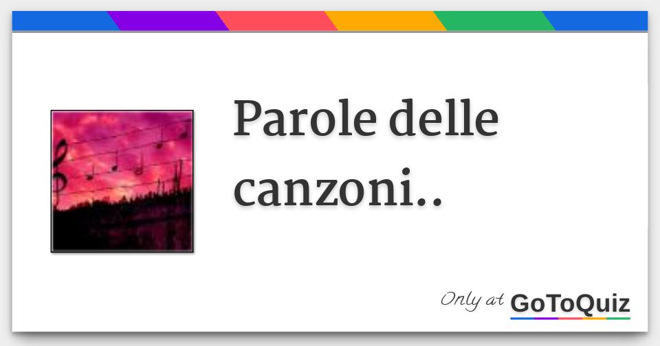 Parole Delle Canzoni
