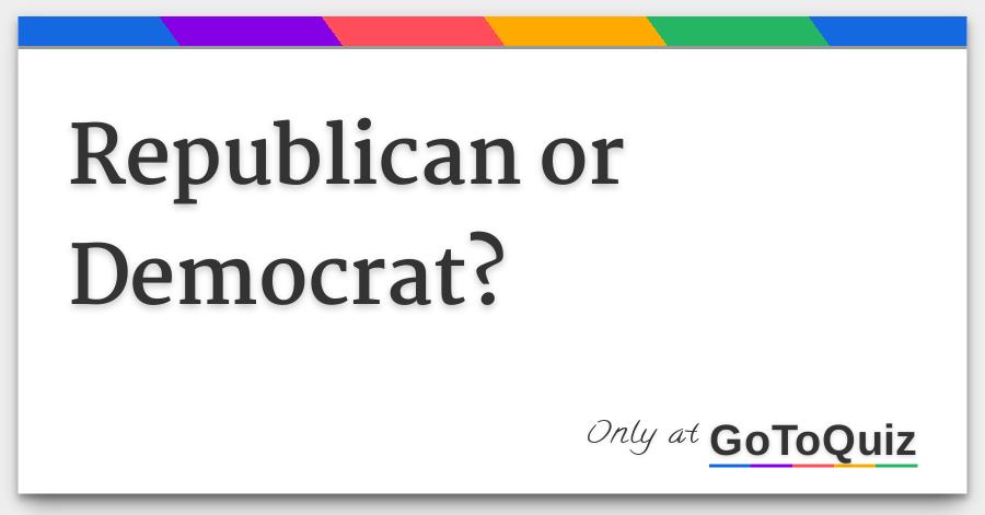 Democrat or Republican Quiz for Students Printable That