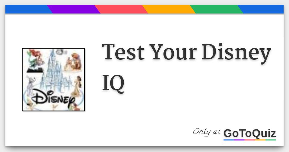 Test Your Disney Iq