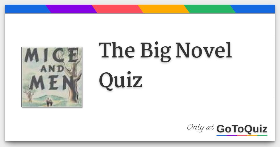 The Big Novel Quiz