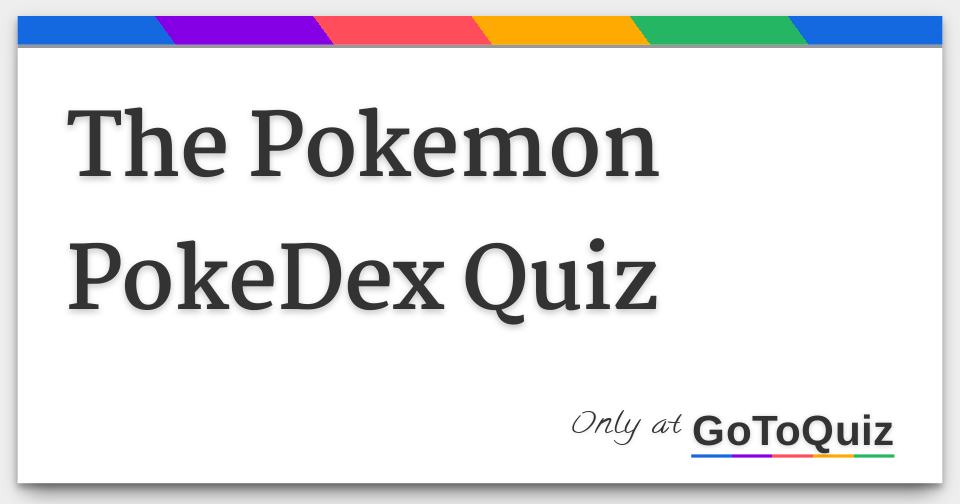 Pokémon Quiz, Pokédex