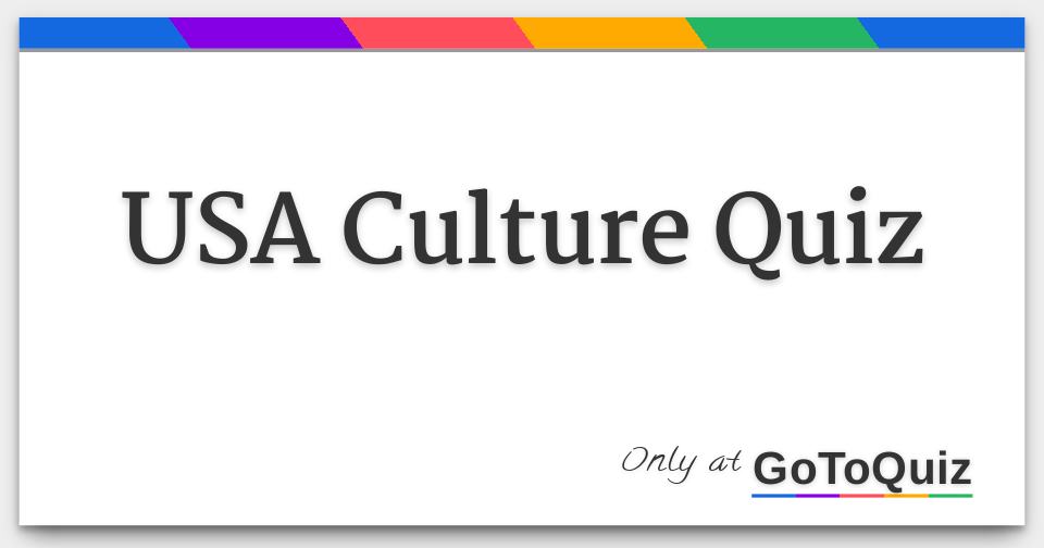 USA Culture Quiz