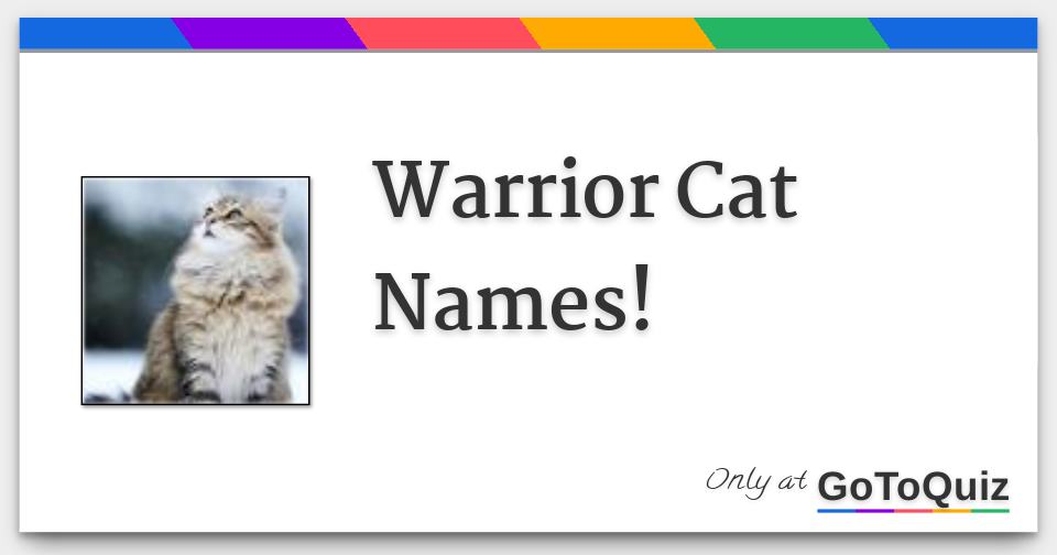 Warrior Cat Names