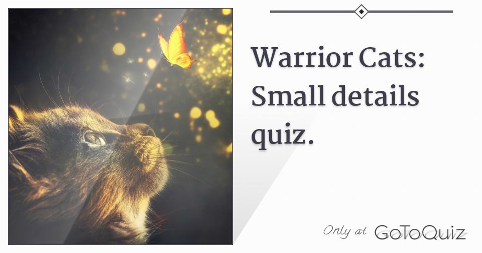 Warrior Cats Small details quiz.