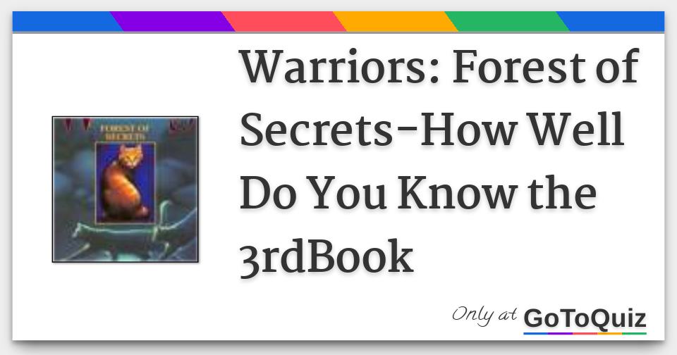 forest of secrets warriors forest of secrets warriors