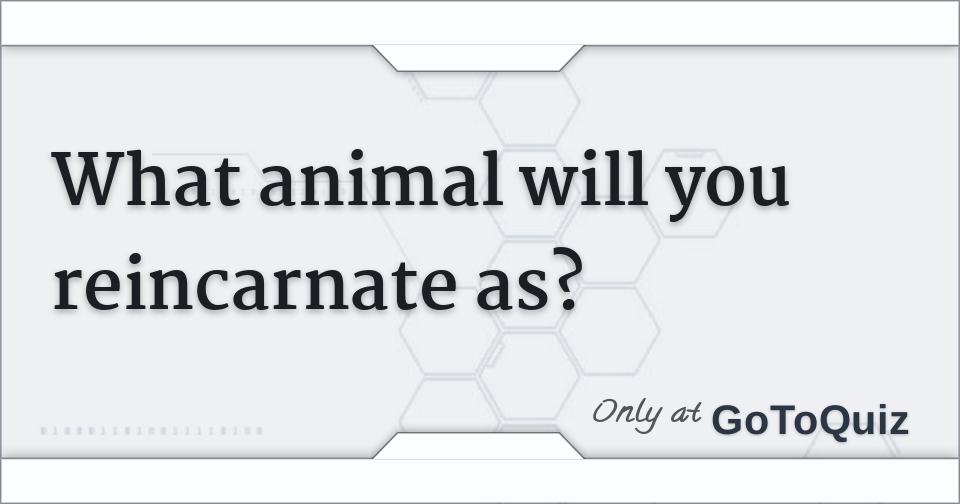 What animal will you reincarnate as?