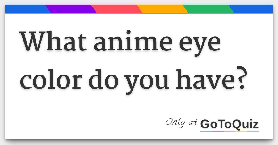 Anime Eye Color Meaning Chart