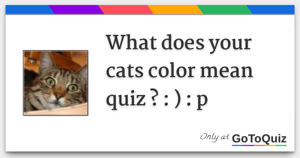 what does your cats color mean quiz ? ) p