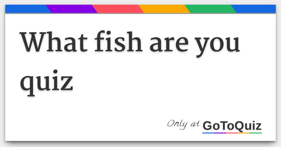 What fish are you quiz
