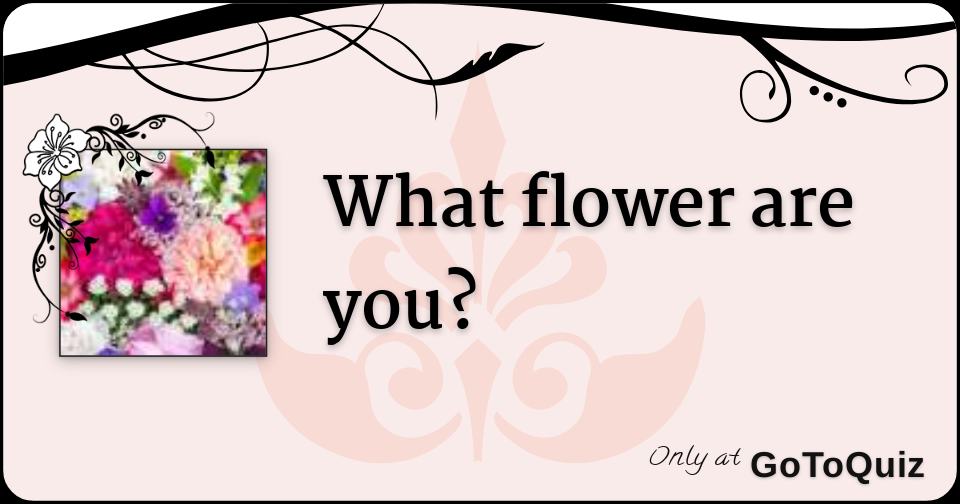 What flower are you?