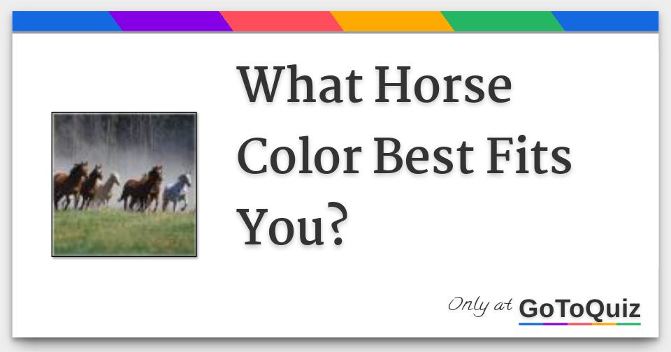 What Horse Color Best Fits You?