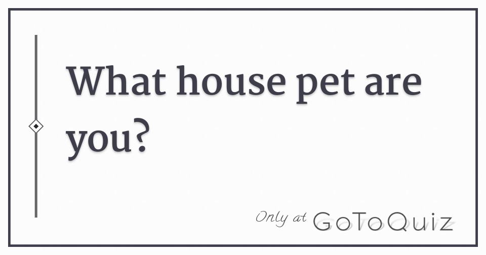 What house pet are you?