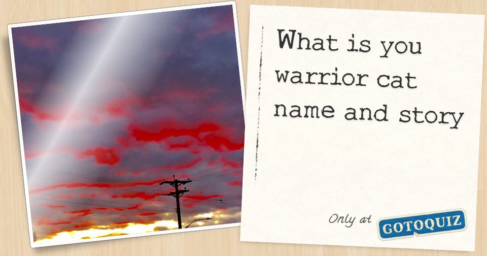 What is you warrior cat name and story