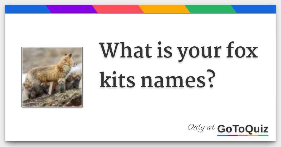 what is your fox kits names?