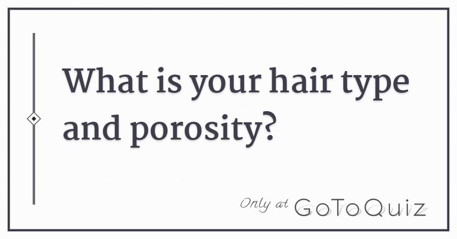 What Is Your Hair Type And Porosity