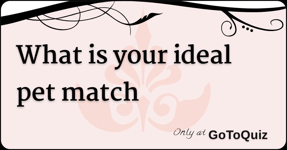 What is your ideal pet match